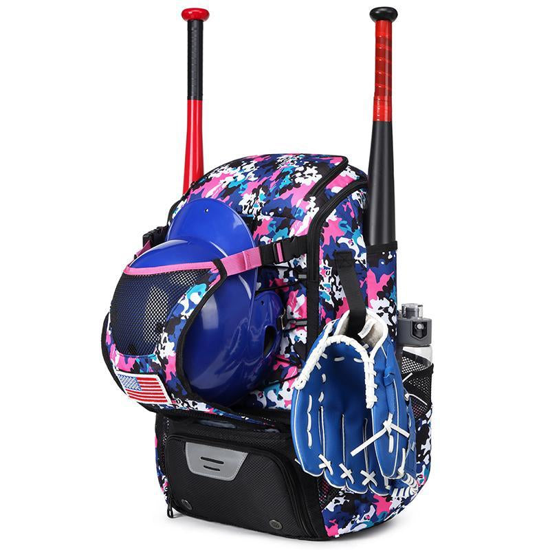 Youth & Adult Baseball Softball Bag - Lightweight Bat Backpack with Fence Hook, Large Main Compartment for Helmet & Tball Equipment, Separate Shoe Pocket