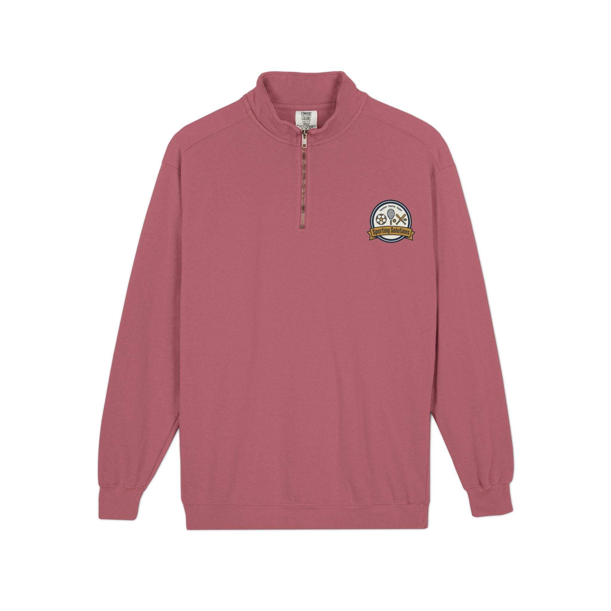 Retro Mountain Patch Quarter-Zip Sweatshirt — "Explore More" Outdoor Pullover