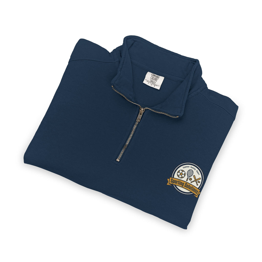 Retro Mountain Patch Quarter-Zip Sweatshirt — "Explore More" Outdoor Pullover