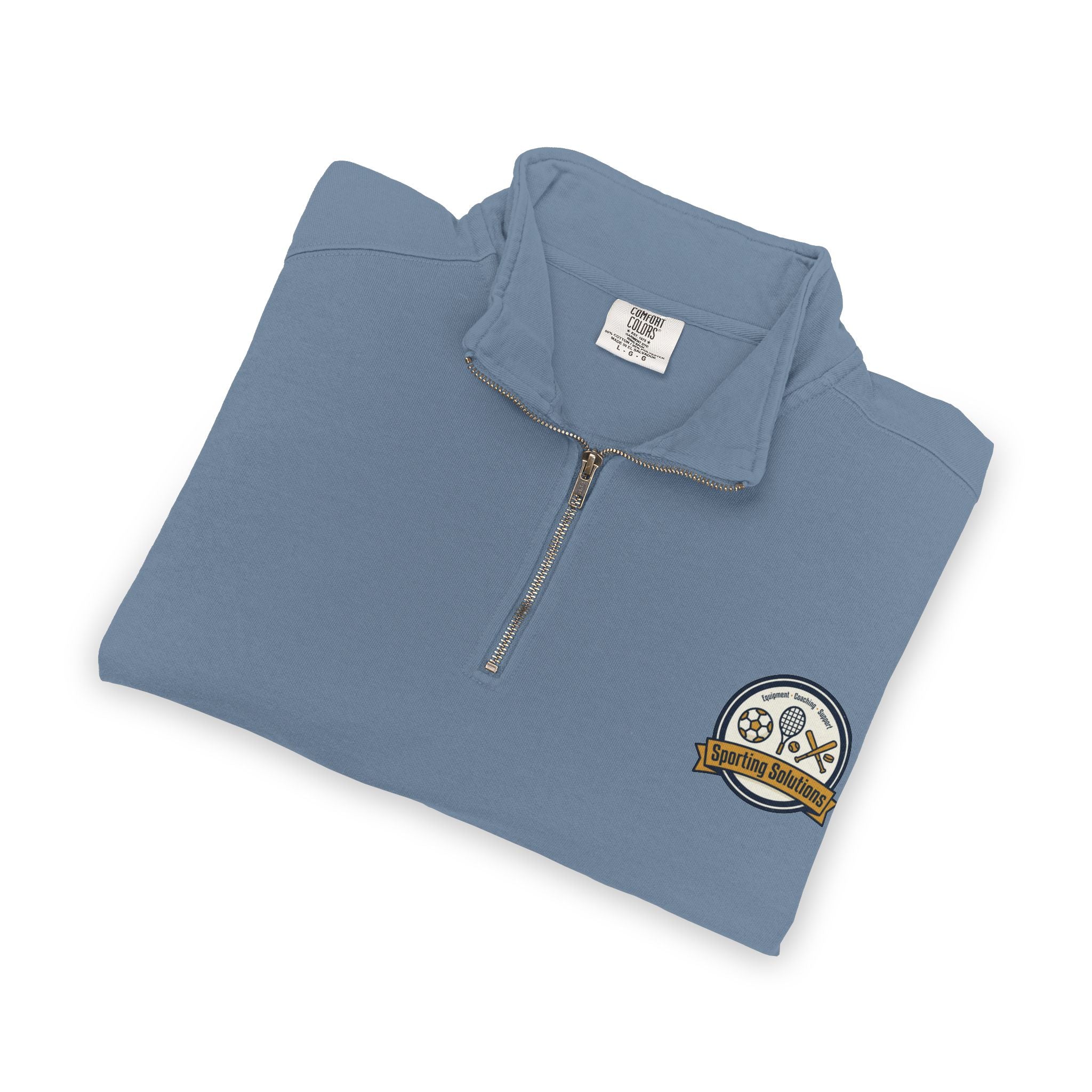 Retro Mountain Patch Quarter-Zip Sweatshirt — "Explore More" Outdoor Pullover