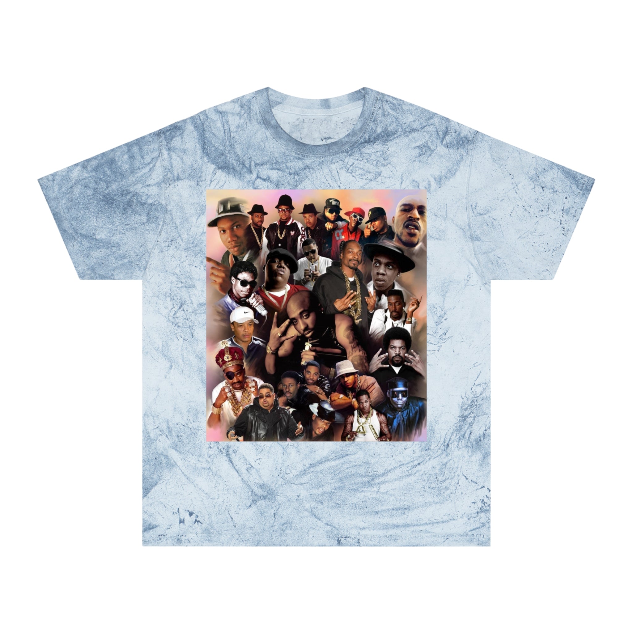 Retro Collage Tee — Vintage Hip-Hop Artist Montage Graphic T-Shirt