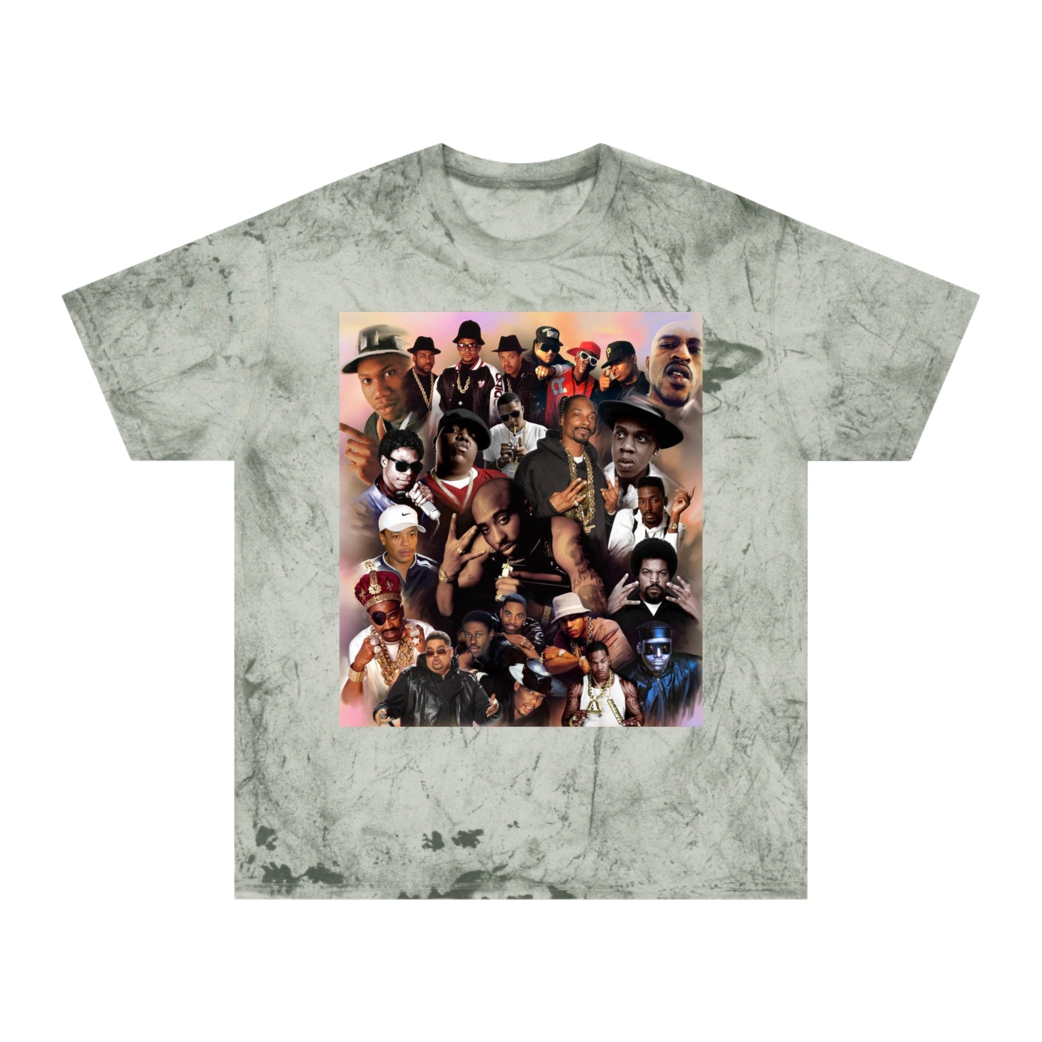 Retro Collage Tee — Vintage Hip-Hop Artist Montage Graphic T-Shirt