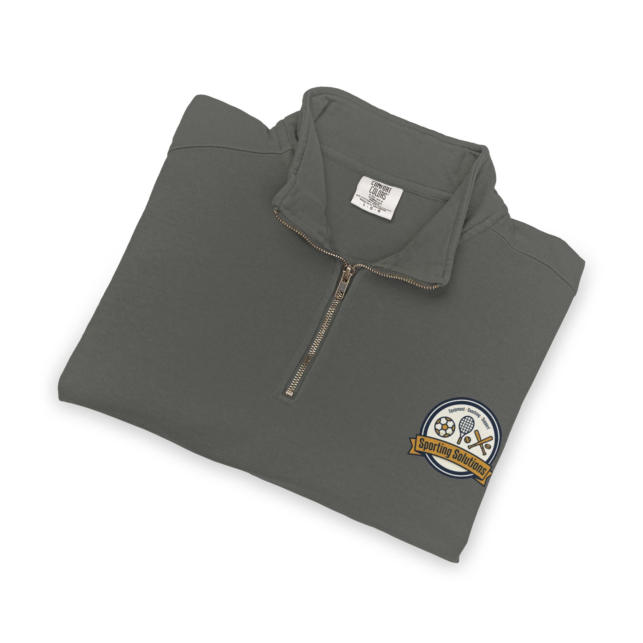 Retro Mountain Patch Quarter-Zip Sweatshirt — "Explore More" Outdoor Pullover