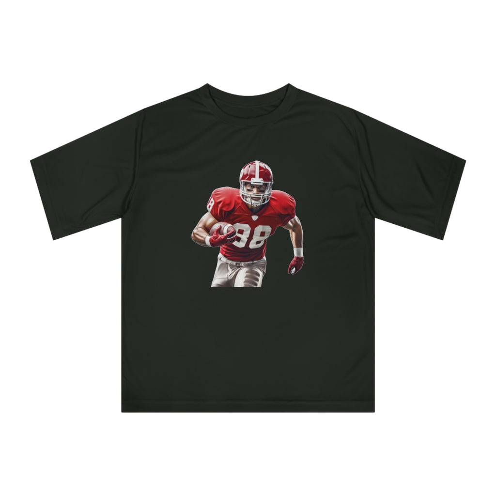 Football Running Back Graphic Tee — Red Jersey Player Design for Fans