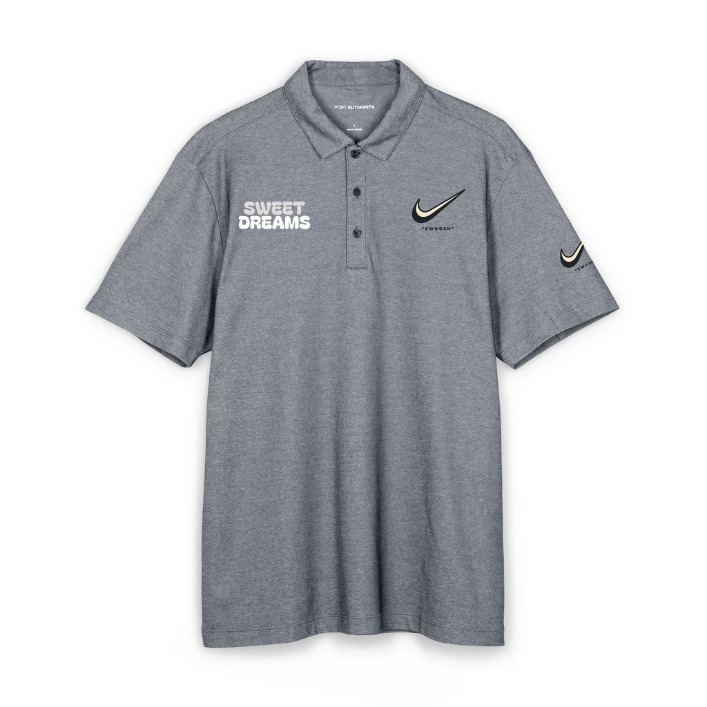 Sweet Dreams Polo Shirt — Black Nike Swoosh Embroidered Collared Tee
