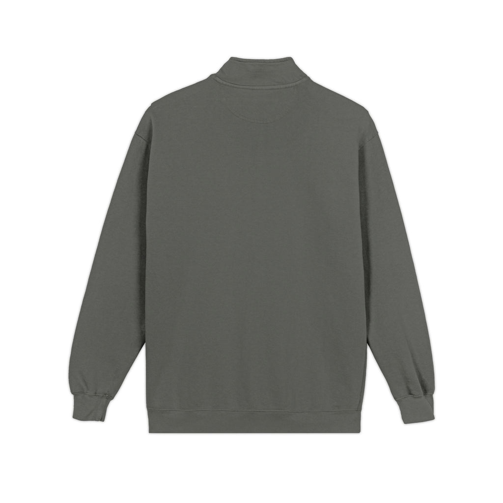 Retro Mountain Patch Quarter-Zip Sweatshirt — "Explore More" Outdoor Pullover