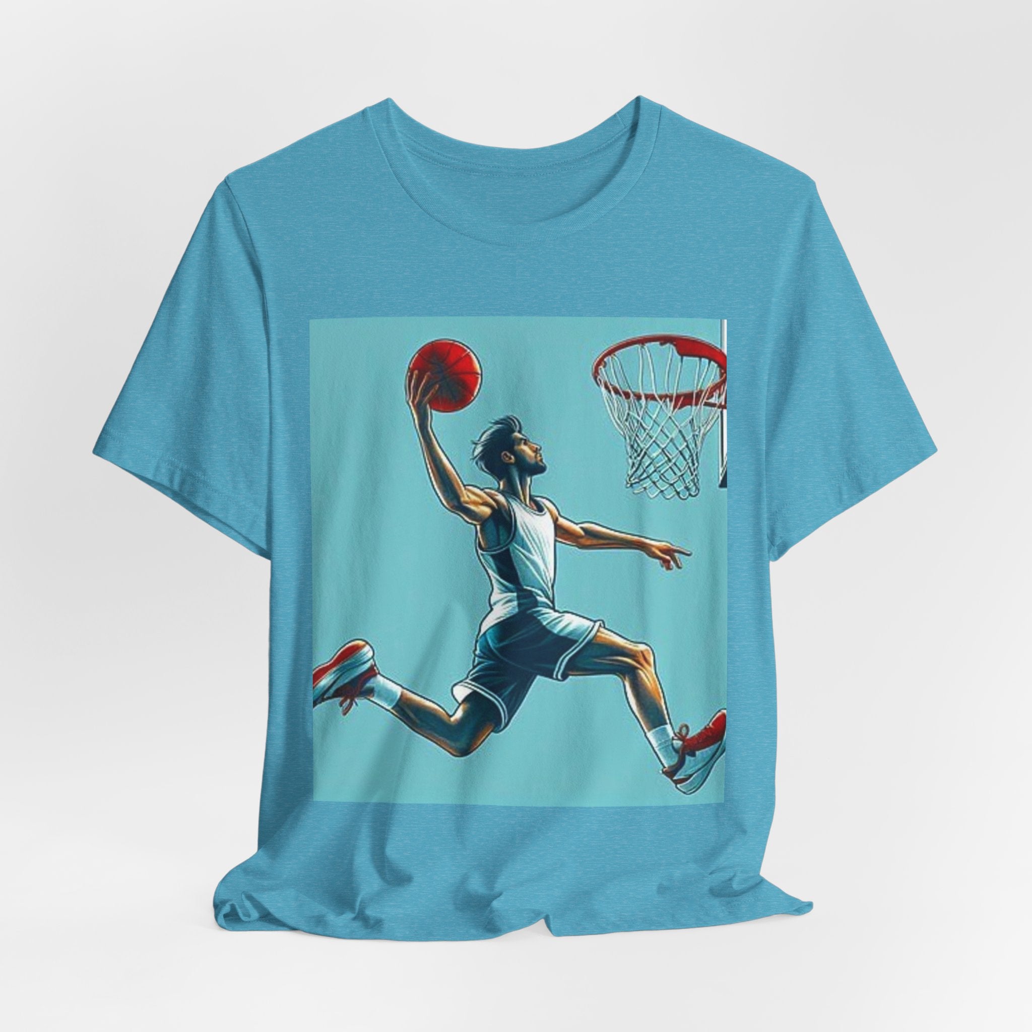Basketball Slam Dunk T-Shirt — Athletic Player Graphic Tee for Fans & Players