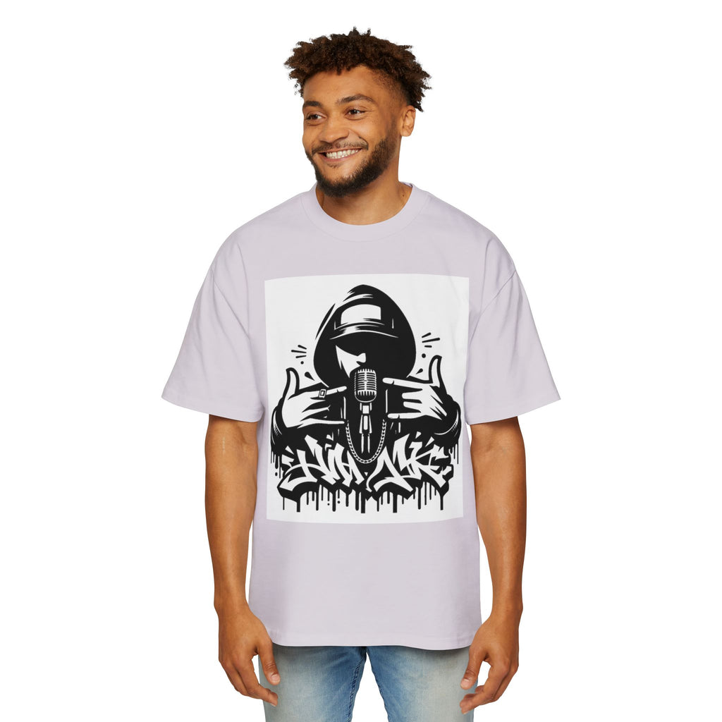 Rap Mic Graphic Hoodie — Men's Oversized Streetwear Pullover