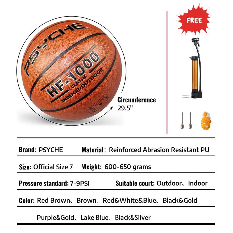 PSYCHE Leather Basketball Official Size 7 Outdoor Basketball Training Basketball Indoor Basketball Game Basketball Ball