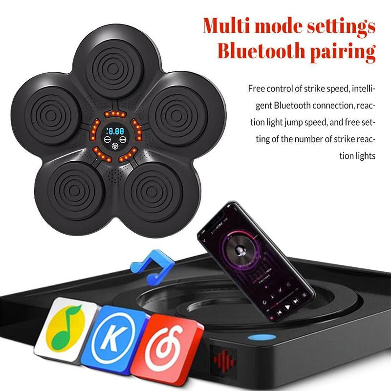 Music Boxing Machine, Rechargeable Boxing Equipment Wall Mount, Smart Boxing Target Workout Machine, Electronic Focus Agility Training Digital for Adults