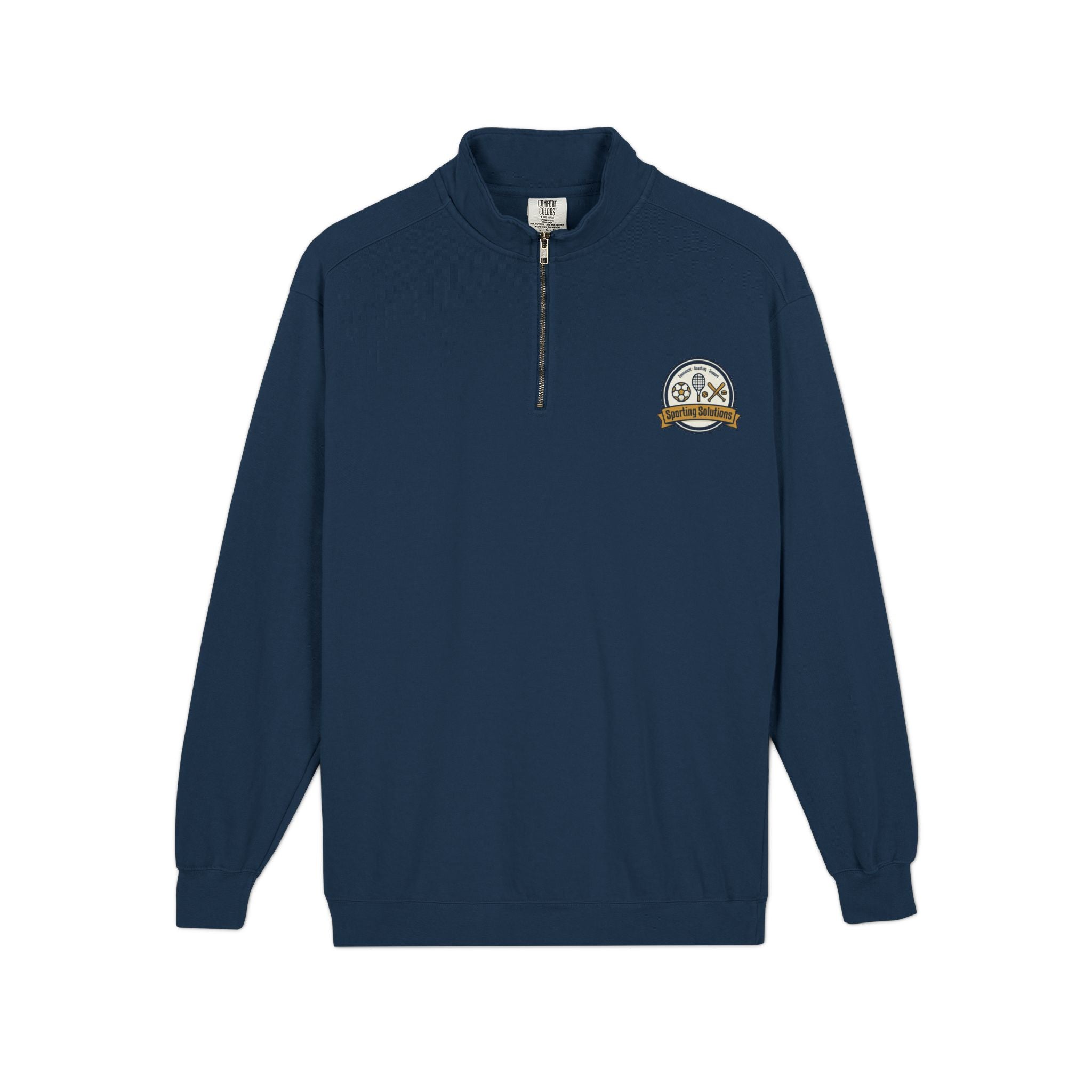 Retro Mountain Patch Quarter-Zip Sweatshirt — "Explore More" Outdoor Pullover