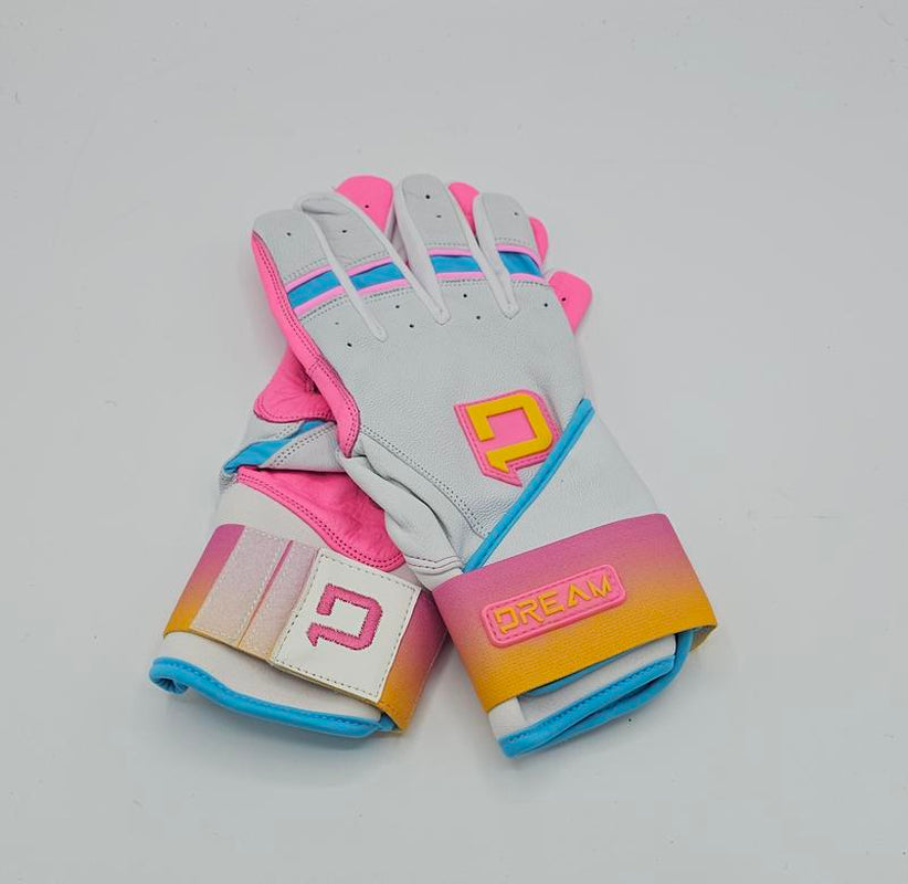 Dream Glove Co Dual Strap Sunshine Baseball/Softball Batting Gloves