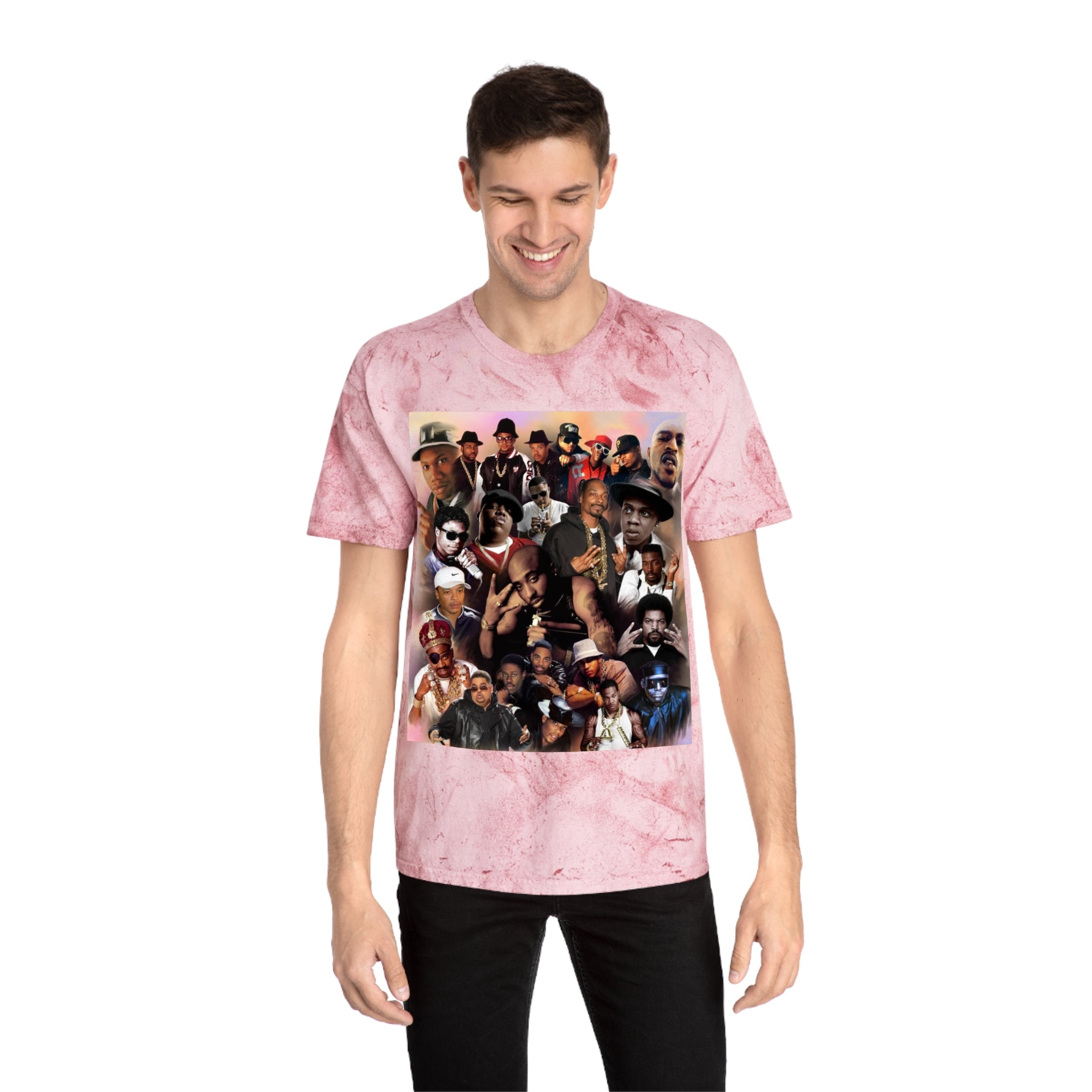 Retro Collage Tee — Vintage Hip-Hop Artist Montage Graphic T-Shirt