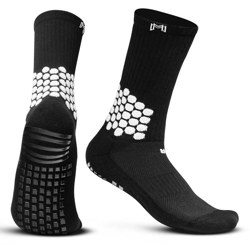 Medicaptain Soccer Grip Socks with Cushion Ankle Protection, Nonslip Soccer Socks, Blister Prevention Athletic Sock for Soccer, Basketball, Football