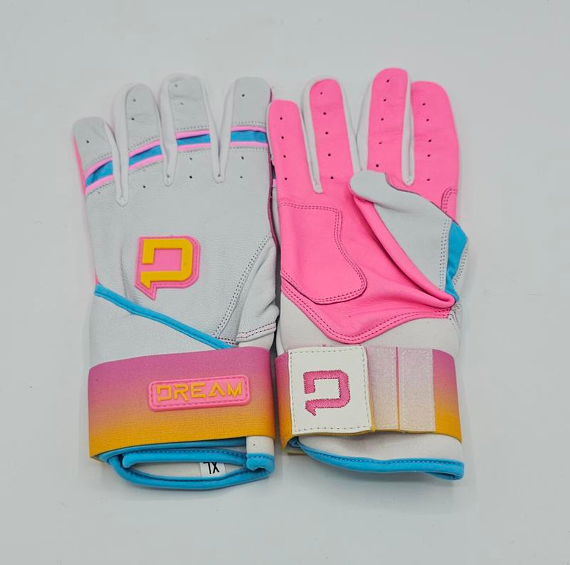 Dream Glove Co Dual Strap Sunshine Baseball/Softball Batting Gloves
