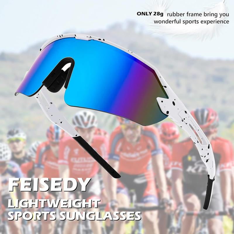 FEISEDY Sports Sunglasses for Men and Women, UV400 Protection Outdoor Cycling Driving Fishing Glasses B2987