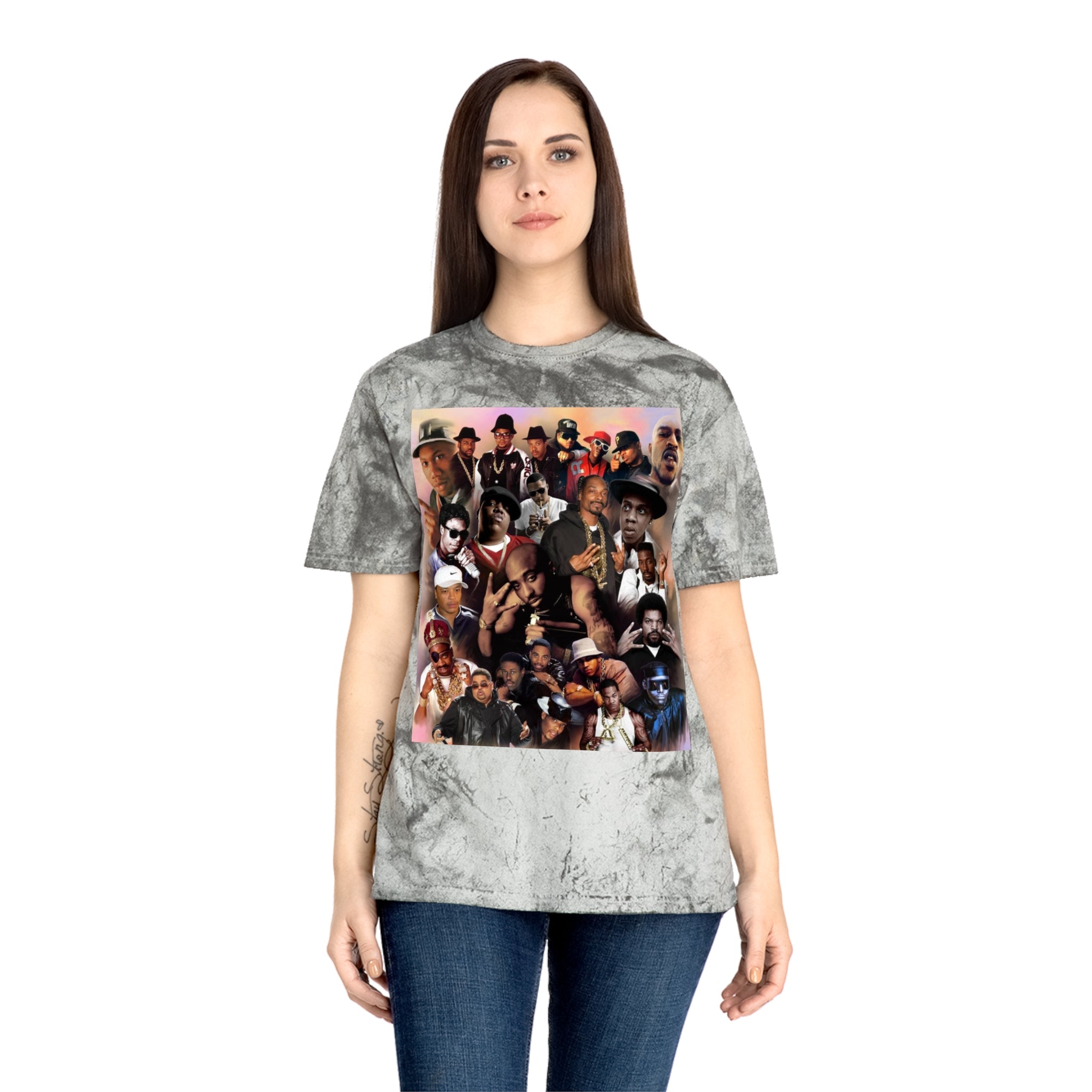 Retro Collage Tee — Vintage Hip-Hop Artist Montage Graphic T-Shirt