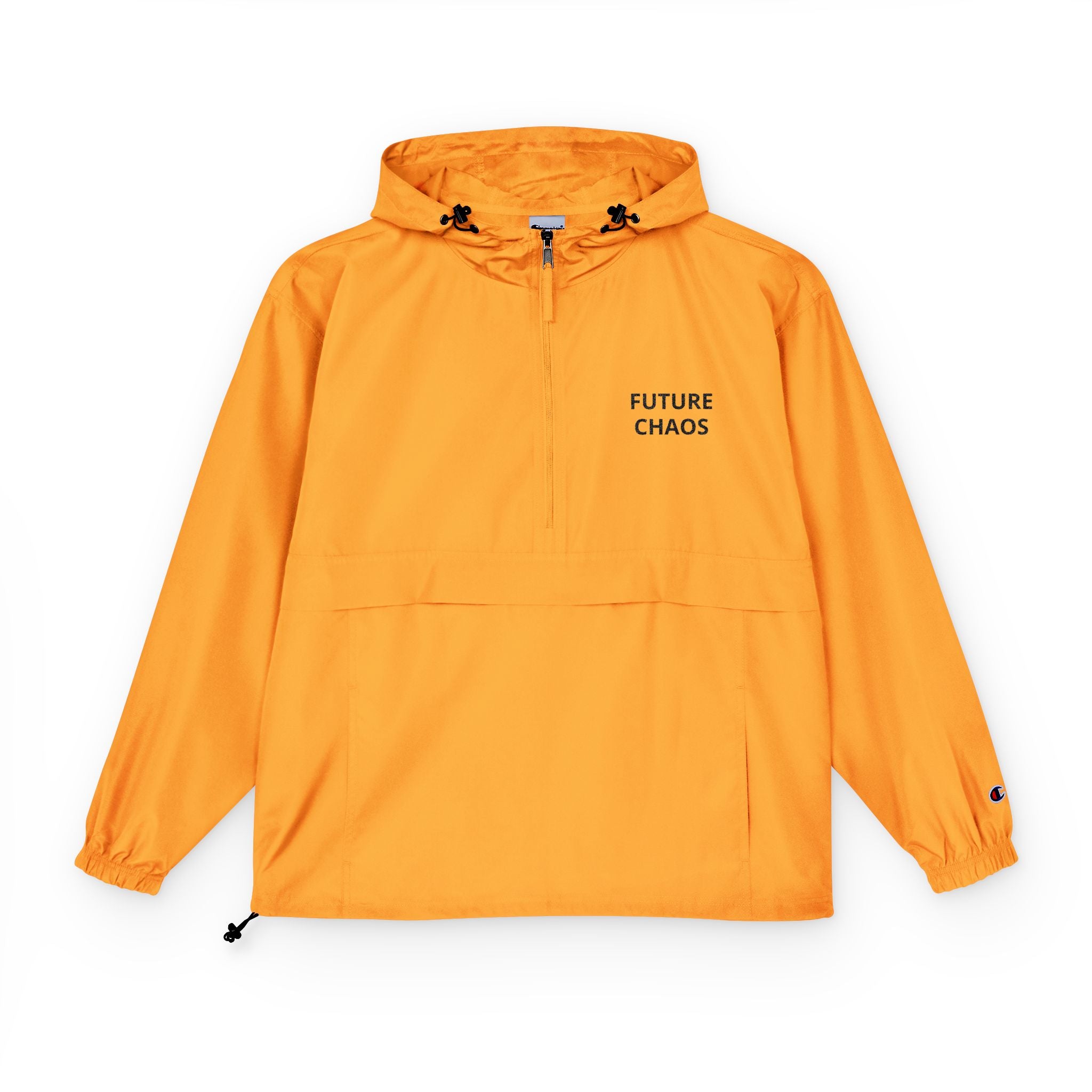 Orange Packable Anorak Jacket — Lightweight Windproof Outdoor Shell