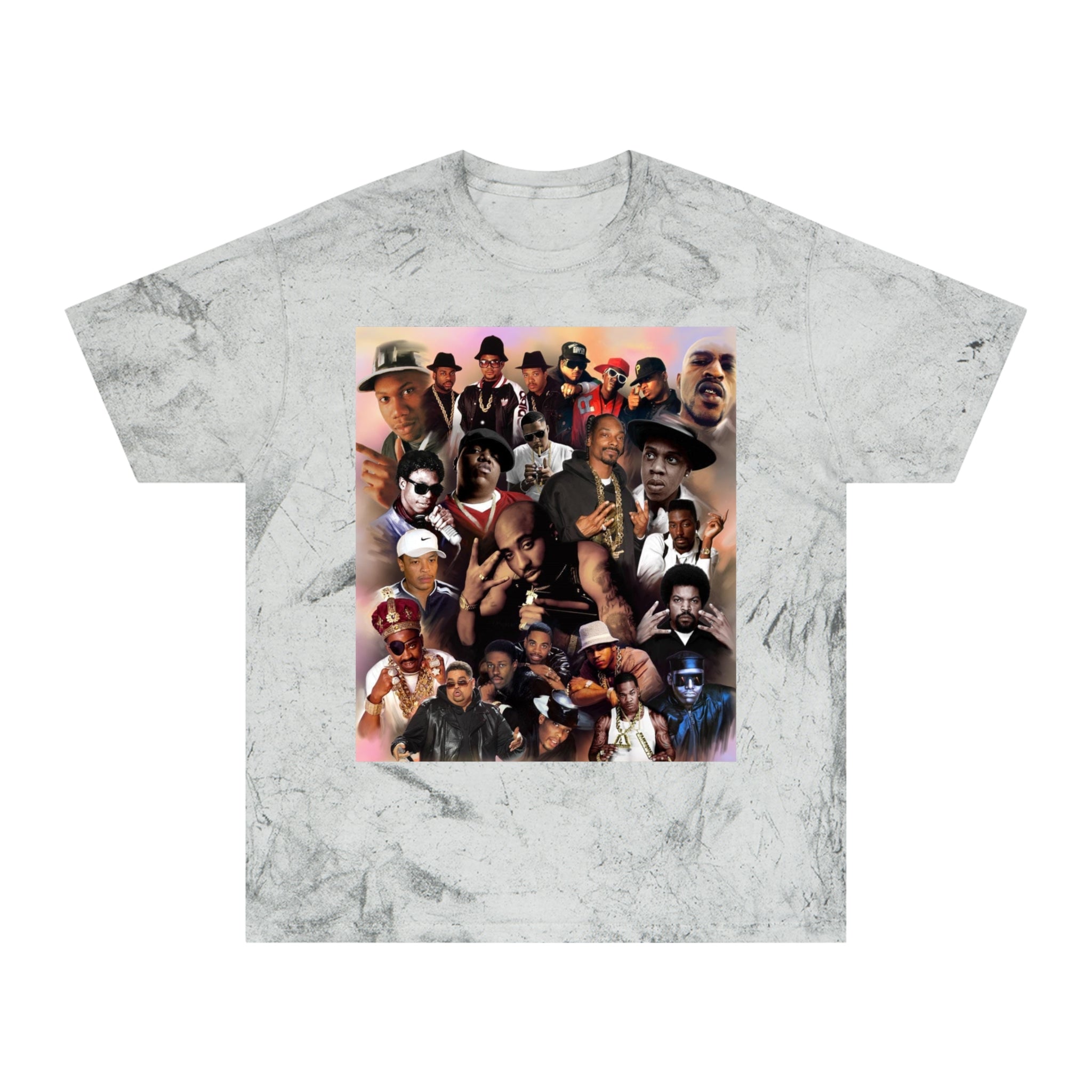Retro Collage Tee — Vintage Hip-Hop Artist Montage Graphic T-Shirt