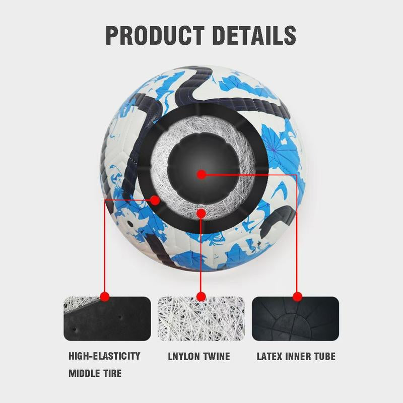 Durable Soccer Ball Size 5 with Air Pump Net Bag Needle,Training Soccer