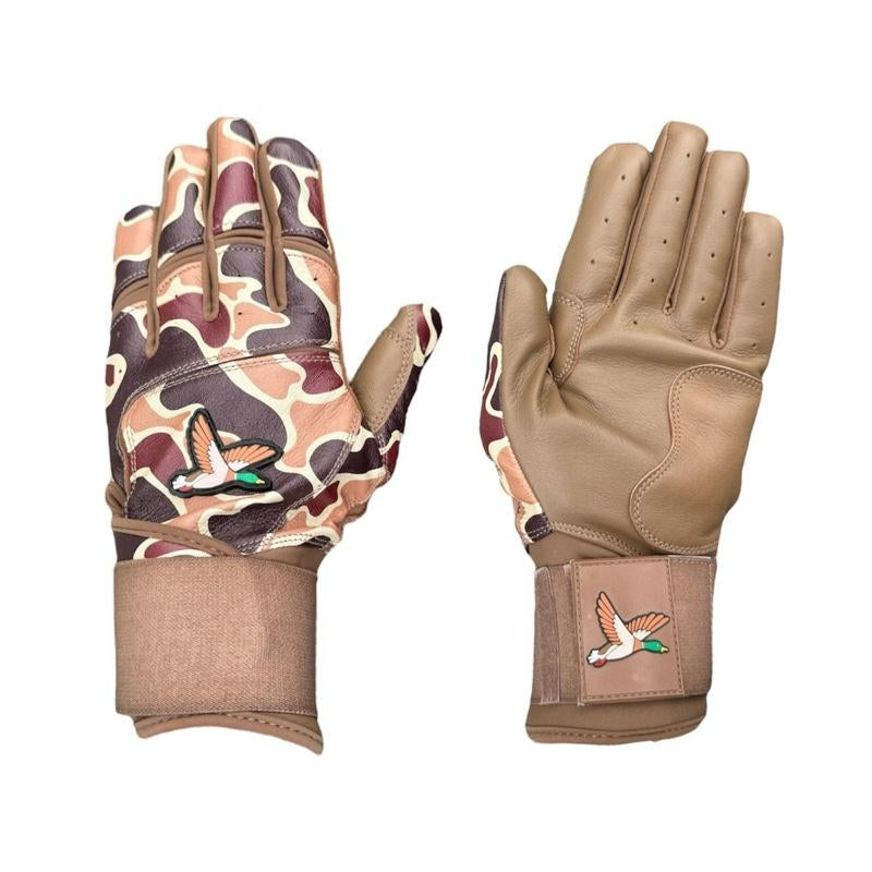 Duck Hunter Camo Baseball Batting Gloves; High Quality Camo Baseball Gloves