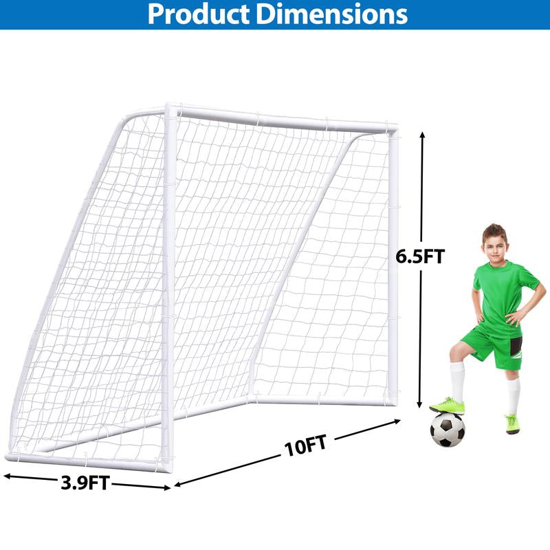 ZENY 8/10/12Ft Soccer Goal Net PVC Frame Soccer Net Portable for Adult Kids Home Outdoor Soccer Training W/Carry Bag
