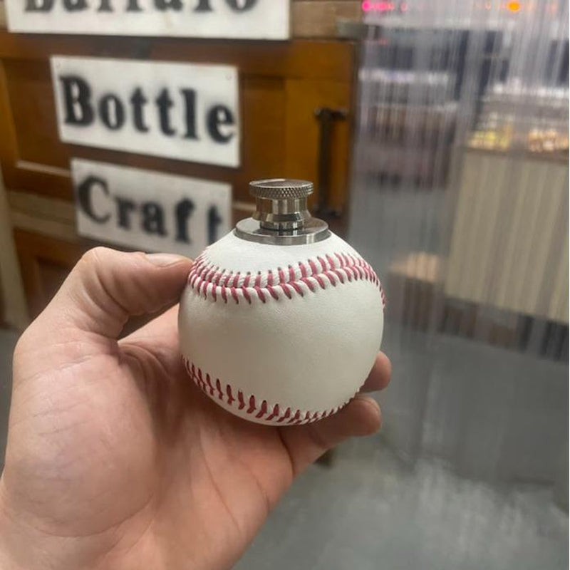 Baseball Flask, Made from a Real Leather Baseball, 1.5Oz