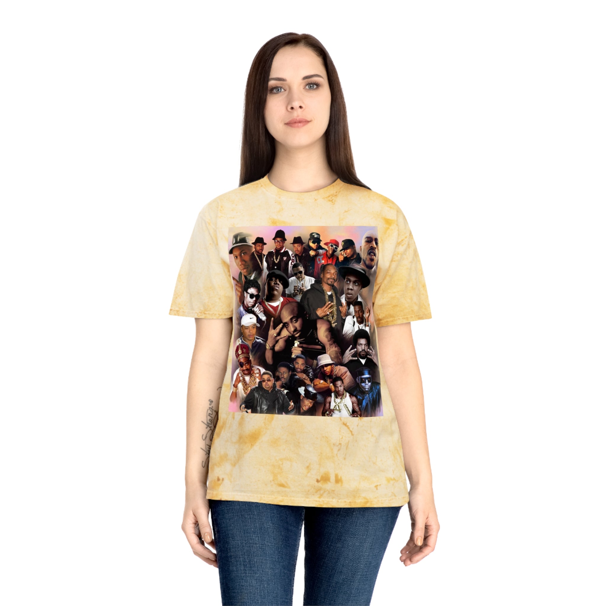 Retro Collage Tee — Vintage Hip-Hop Artist Montage Graphic T-Shirt