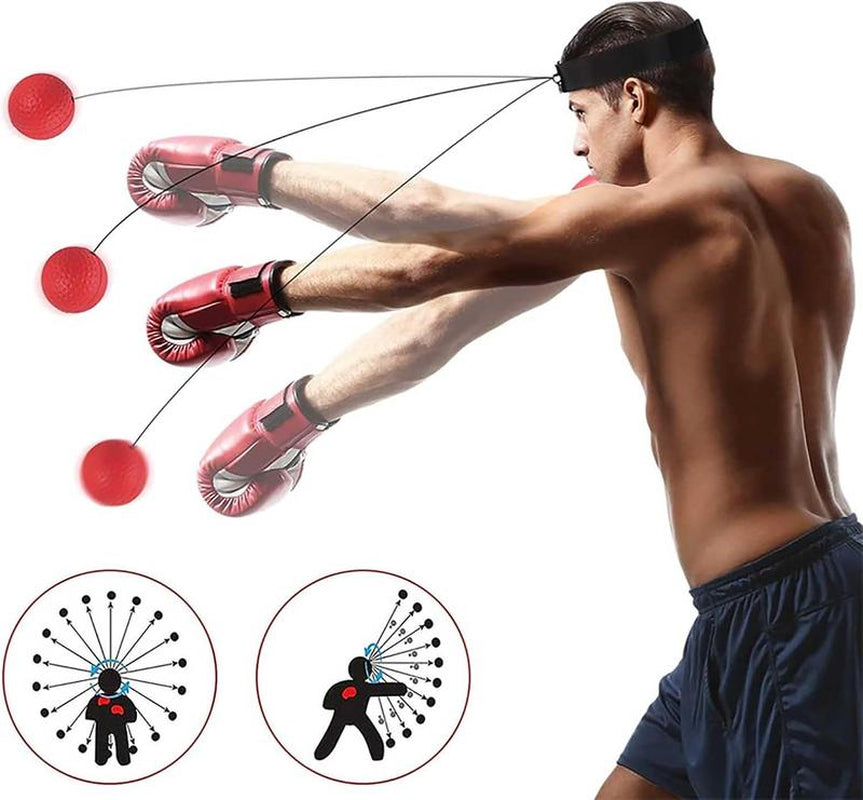 Boxing Reflex Ball Headband, Boxing Reflex Ball - Headband Boxing Ball - Head Mounted Boxing Reaction Ball - Adjustable Boxing Training Ball - Boxing Training Reaction Ball - Boxing Gear Punching Ball