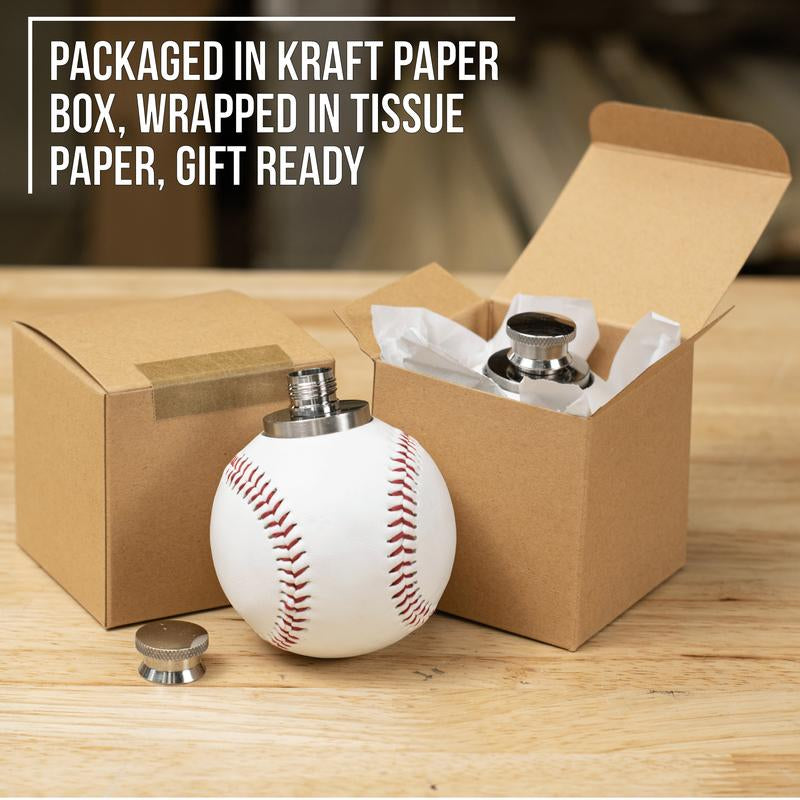 Baseball Flask, Made from a Real Leather Baseball, 1.5Oz