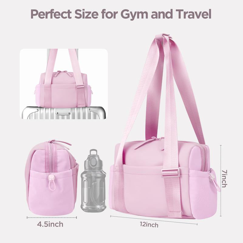 Mini Gym Bag for Women Girls Small Shoulder Bag with Wet Compartment Waterproof Travel Duffle Bag Cute Workout Sport Bag