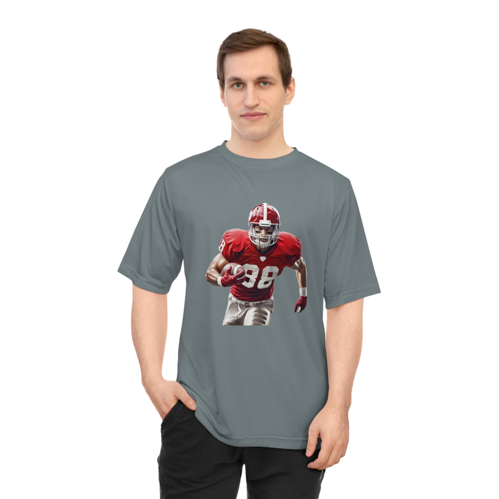 Football Running Back Graphic Tee — Red Jersey Player Design for Fans