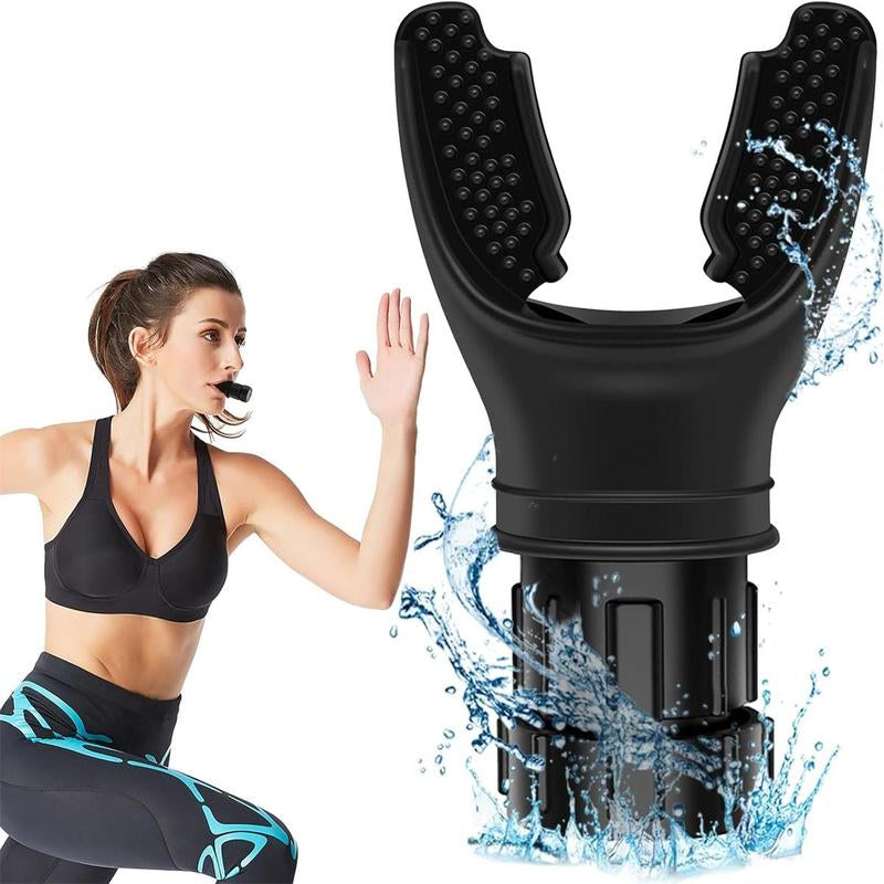 Breathing Trainer,Exerciser Device Muscle Training with Adjustable Resistance Settings, Portable Lung Respiratory Resistance, Daily Fitness Training, Easy to Clean Design, Gifts Athletic Performance Silicone