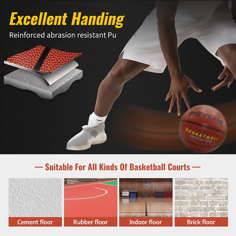 PSYCHE Size 7 Basketball Original Leather Basketball Ball Indoor Outdoor Basketball Games