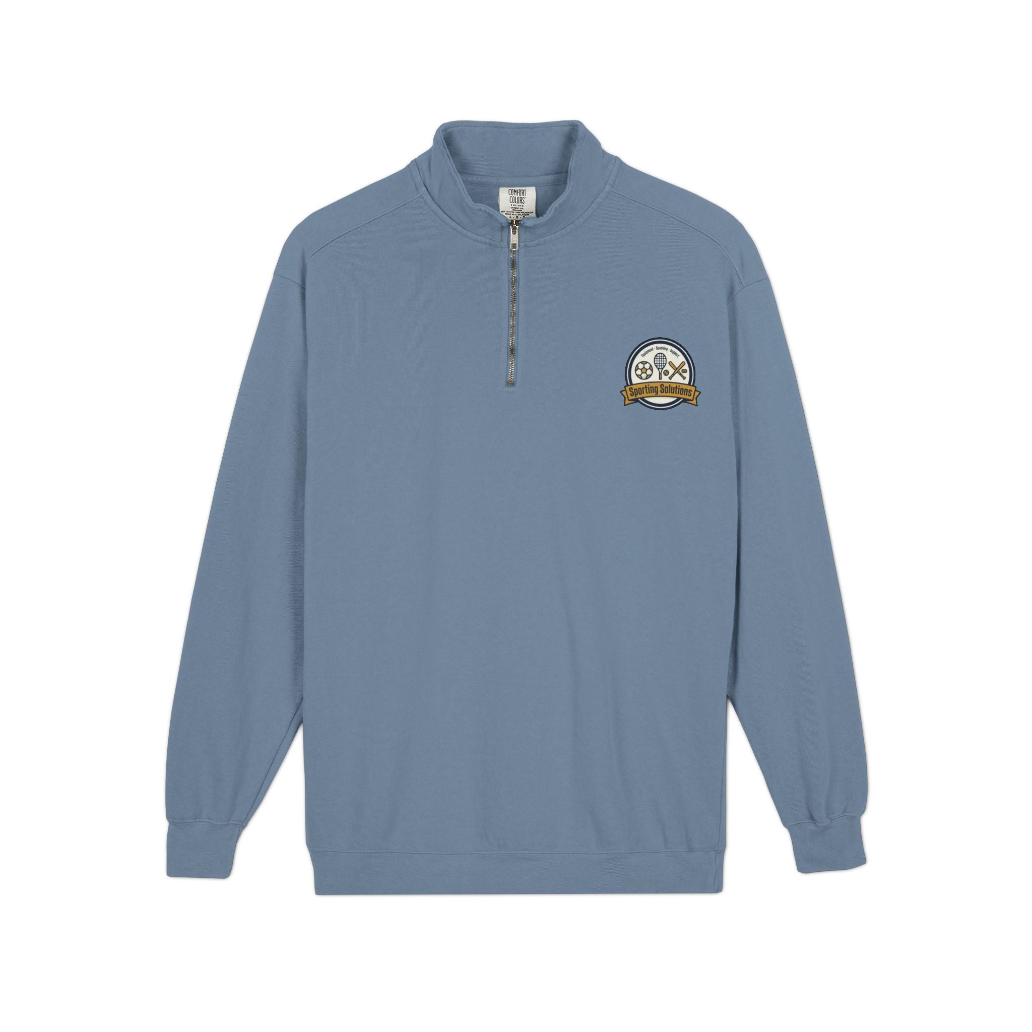 Retro Mountain Patch Quarter-Zip Sweatshirt — "Explore More" Outdoor Pullover