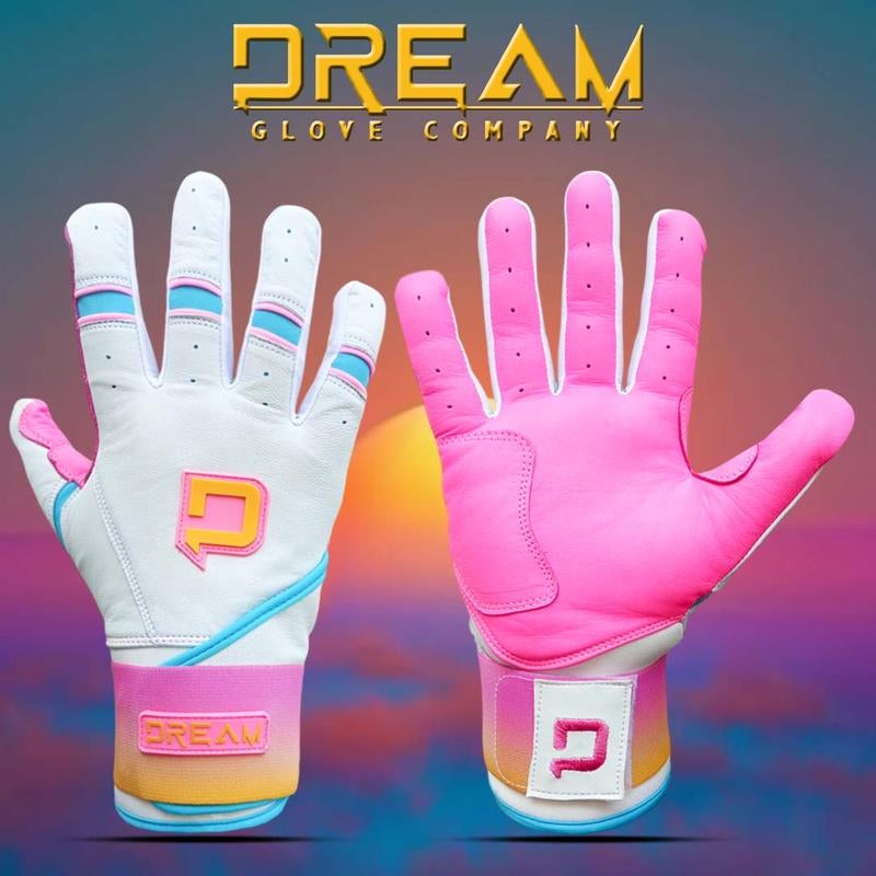 Dream Glove Co Dual Strap Sunshine Baseball/Softball Batting Gloves