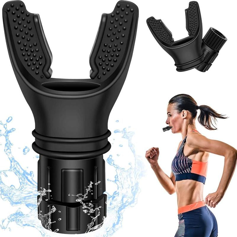 Breathing Trainer,Exerciser Device Muscle Training with Adjustable Resistance Settings, Portable Lung Respiratory Resistance, Daily Fitness Training, Easy to Clean Design, Gifts Athletic Performance Silicone
