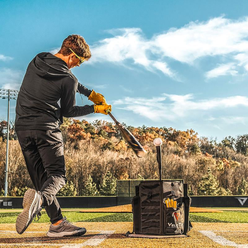 Velotee 2.0 Baseball & Softball Bat Bag with Batting Tee