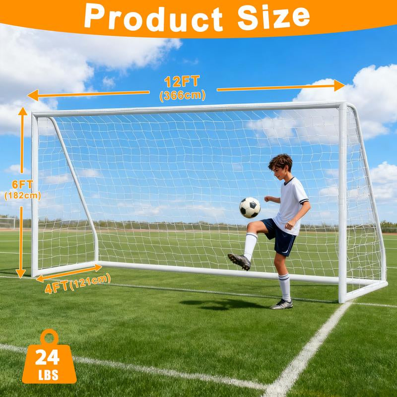 ZENY 8/10/12Ft Soccer Goal Net PVC Frame Soccer Net Portable for Adult Kids Home Outdoor Soccer Training W/Carry Bag