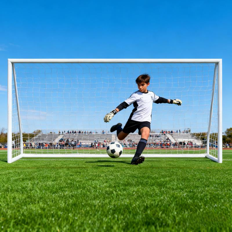 ZENY 8/10/12Ft Soccer Goal Net PVC Frame Soccer Net Portable for Adult Kids Home Outdoor Soccer Training W/Carry Bag