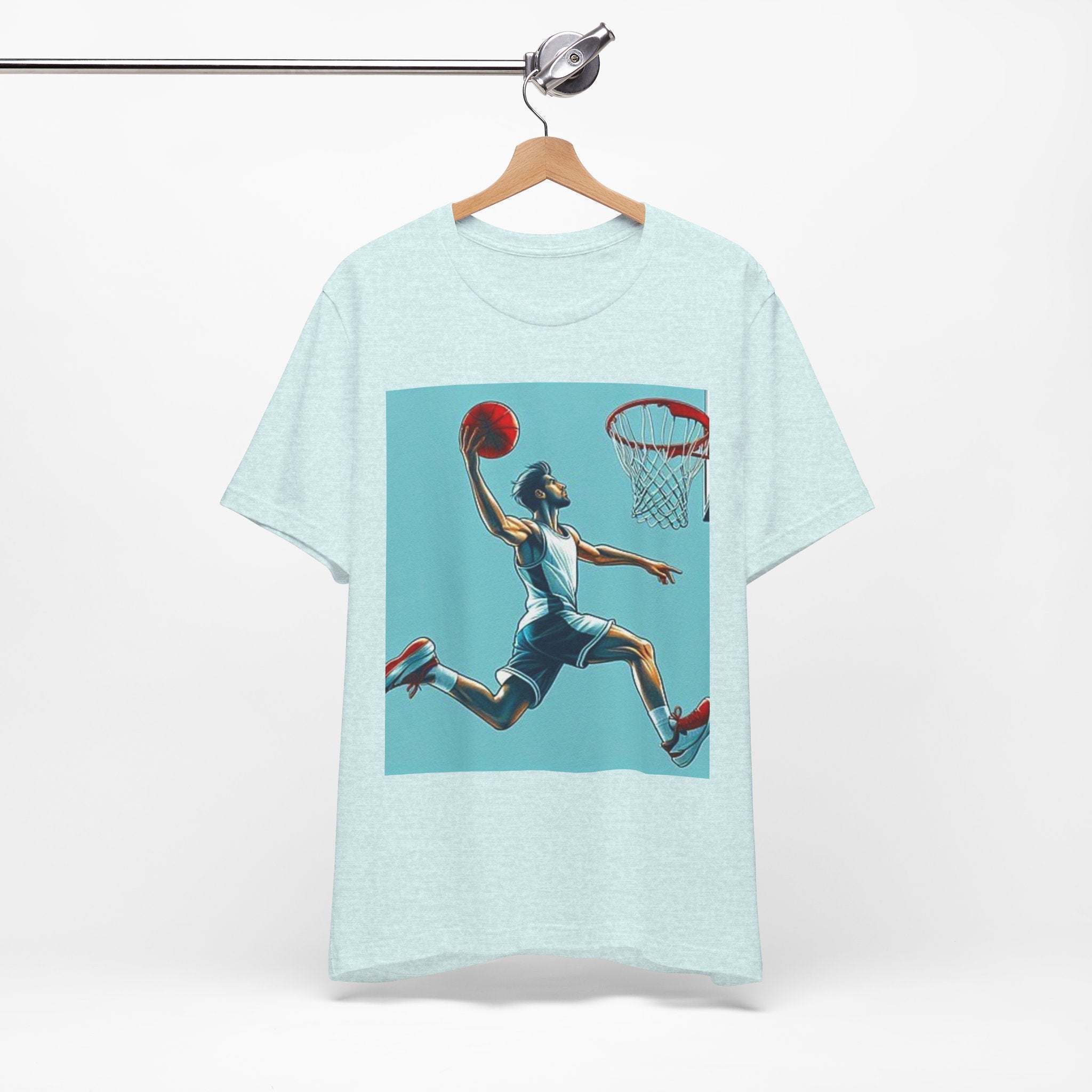 Basketball Slam Dunk T-Shirt — Athletic Player Graphic Tee for Fans & Players