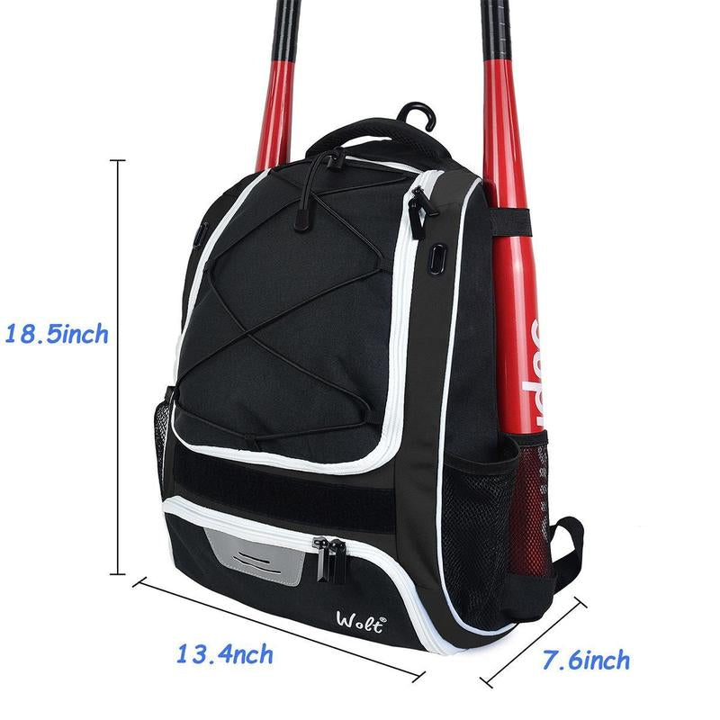 WOLT Youth Baseball Backpack for T-Ball & Softball Gear，Premium Youth and Adult Baseball Gear Backpack Bat Baseball Equipment