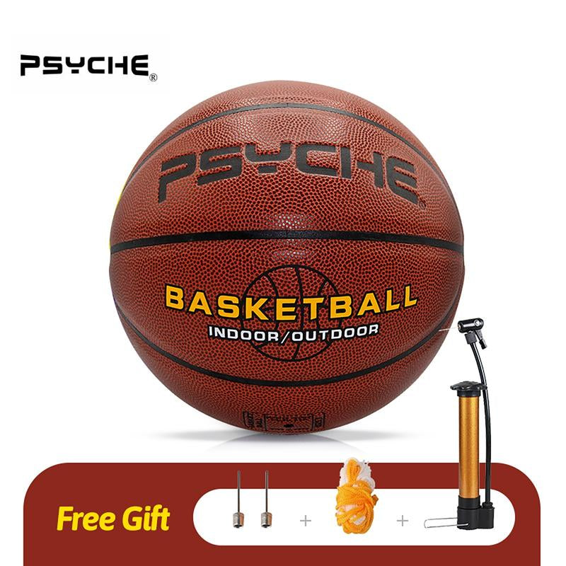 PSYCHE Size 7 Basketball Original Leather Basketball Ball Indoor Outdoor Basketball Games