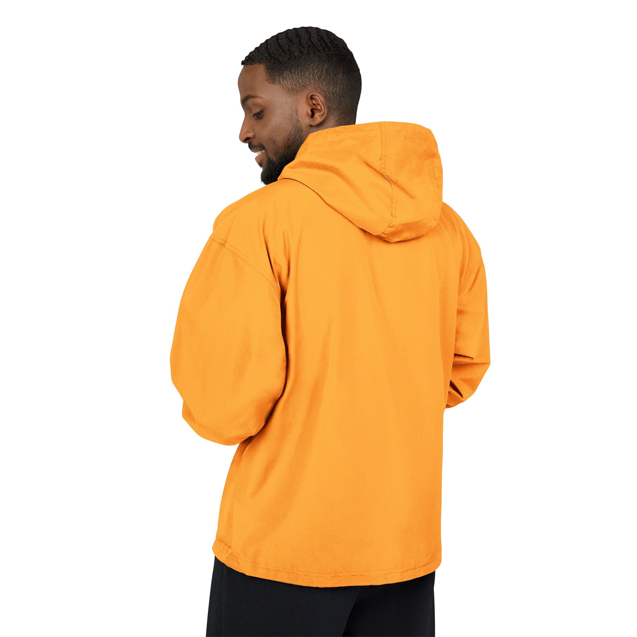 Orange Packable Anorak Jacket — Lightweight Windproof Outdoor Shell