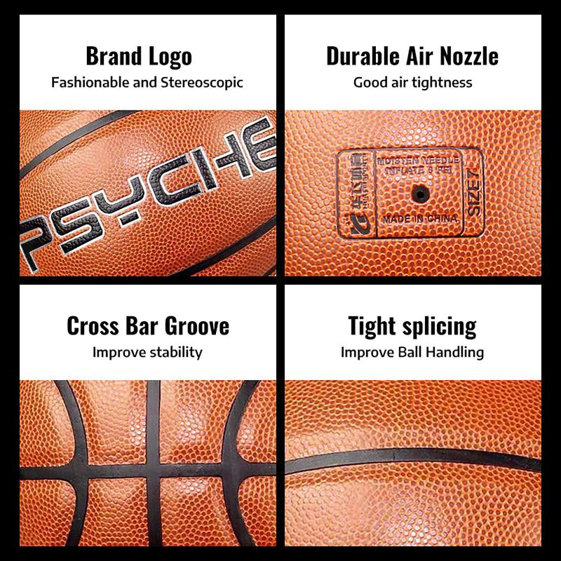 PSYCHE Leather Basketball Official Size 7 Outdoor Basketball Training Basketball Indoor Basketball Game Basketball Ball