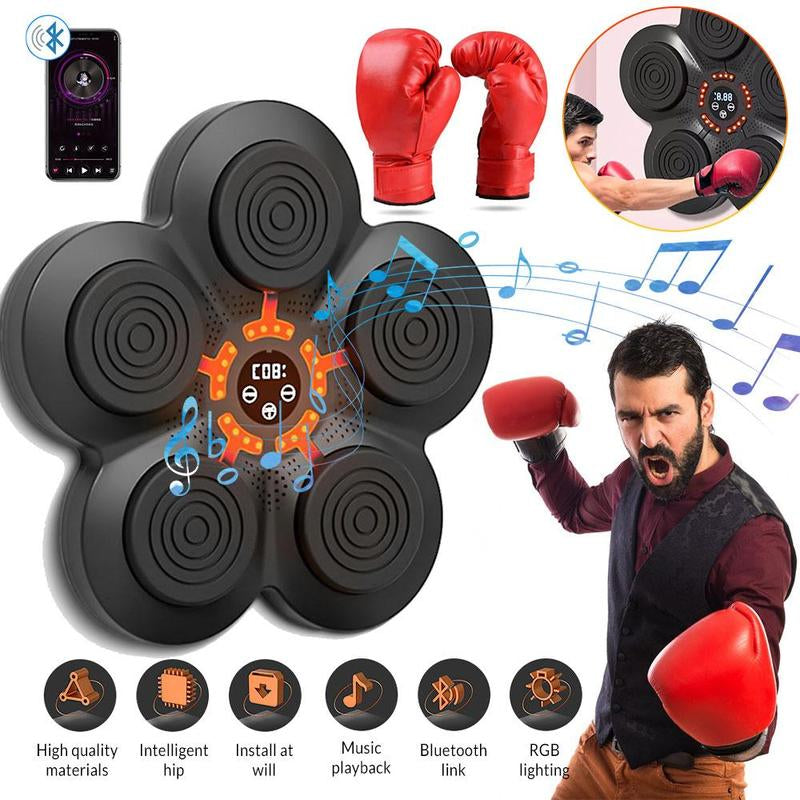 Music Boxing Machine, Rechargeable Boxing Equipment Wall Mount, Smart Boxing Target Workout Machine, Electronic Focus Agility Training Digital for Adults