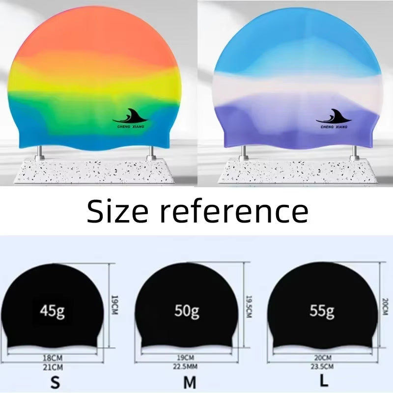 Swimming Cap Silicone Waterproof Swim Hat for Men Women Adult Kids Long Hair Pool Caps Diving Swimming Equipment Elastic Cap New