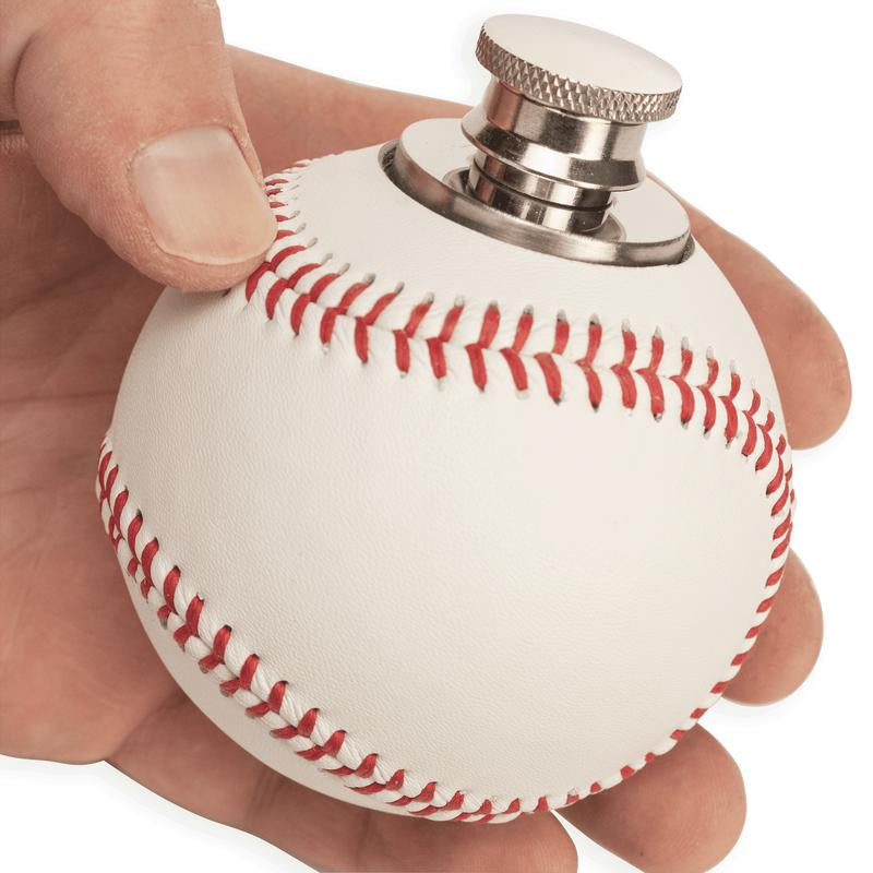 Baseball Flask, Made from a Real Leather Baseball, 1.5Oz