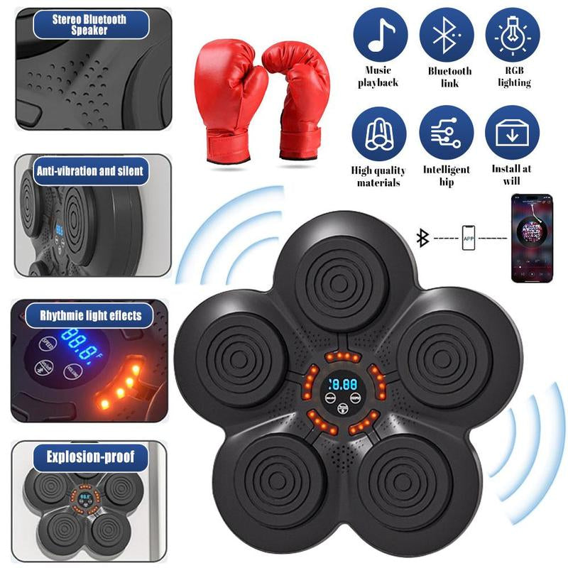Music Boxing Machine, Rechargeable Boxing Equipment Wall Mount, Smart Boxing Target Workout Machine, Electronic Focus Agility Training Digital for Adults