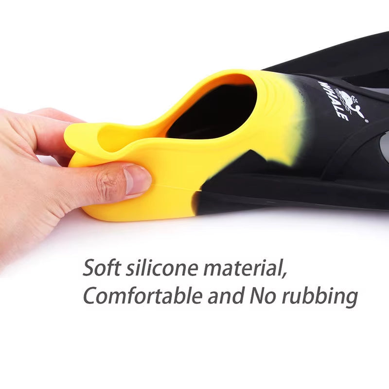 Professional Snorkeling Foot Diving Fins Adjustable Adult Kids Swimming Comfort Fins Flippers Swimming Equipment Silicone Boots